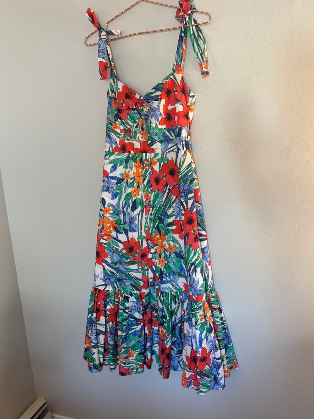 Cara Cara Belvedere Floral Shoulder Tie Dress Size 2